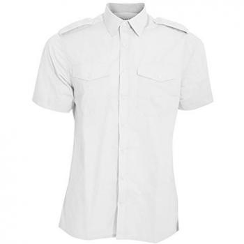 Camisa de Piloto Kustom Kit KK133 de Manga Corta para Hombre (Blanco)