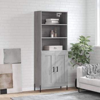 Aparador Alto de Madera Contrachapada Gris Sonoma 69,5x34x180 cm