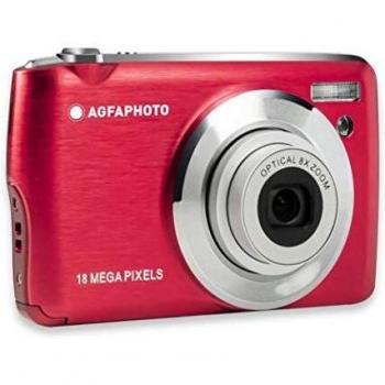 AgfaPhoto Compact Realishot DC8200 Digital Camera - 18MP, 8x Optical Zoom, Red with 16GB SD Card