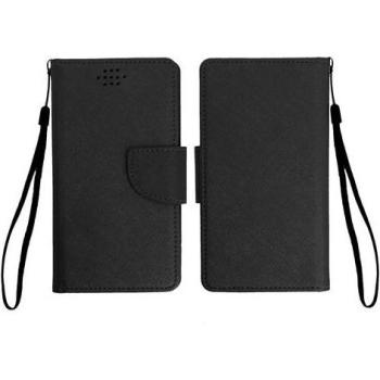 Funda Universal Portafolio Estilo Elegante para Smartphone Talla M - Negra