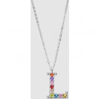 Collar Lotus Silver LP3426-1/L Rainbow de plata 925 con acabado brillante para mujer