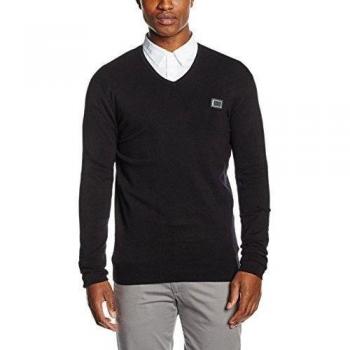 Antony Morato Scollo V con Placchetta, Jerséi para Hombre, Negro, M
