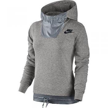 Nike W NSW Av15 Hoodie PO FLC - Sudadera para mujer, color gris, talla XS