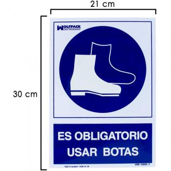 Wolfpack 15050520 Cartel Obligatorio Uso De Botas 30x21