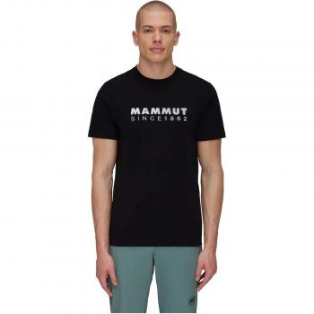 Camiseta de hombre Mammut Trovat Logo, manga corta, color negro, talla S