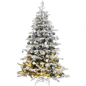 Artificial Hinged Christmas Tree with 300 LEDs & Ornaments - 210 cm (82.7)