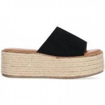 Chika10 Bonna 17 Sandalias de Mujer con Plataforma de Piel en Color Negro - Altura de la plataforma 6 cm