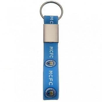 Llavero de silicona del Manchester City FC, color azul, talla única
