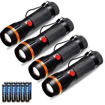 Fulighture Linterna LED, Lanternas de Foco Ajustável, Mini Tocha de Mão Ultra brilhante Para Acampar, 2 Modos de 70 Lúmenes, Para Iluminação Interior de Casa, Emergências, Conjunto de 4