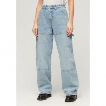 Superdry Women's Mid Rise Carpenter Jeans Blue Denim 30/30 Casual Cotton