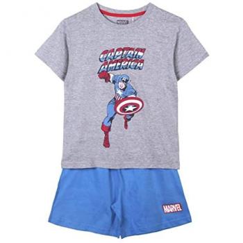 Pijama Corto de Algodón 100% Licencia Oficial Marvel para Niño - Talla 10A