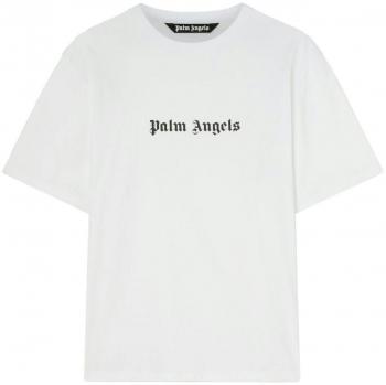 Palm Angels Men's Logo Cotton T-Shirt - White, Size Small