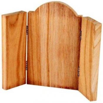 Panel tríptico de 18x22 cm, madera de Kejsarträd, 1 pieza