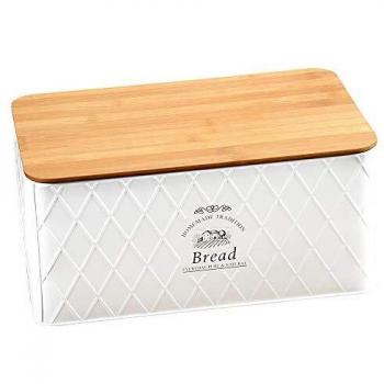 Kesper 18045, Panera de metal, blanco, 32 x 15 x 21 cm