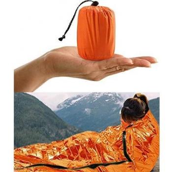 HONYAO Saco de Dormir Emergencia, Mantas Termica de Aluminio, Supervivencia Bivy para Vivac, Cámping, Excursionismo, Trekking