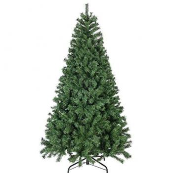 Árbol de Navidad Artificial Verde Realista 240 cm, Super Grueso con 1300 Ramas, PVC y Metal