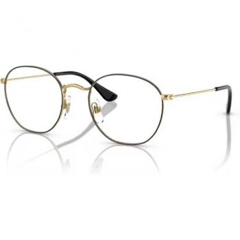 Ray-Ban RY9572V Junior Rob Eyeglasses 4086 Gold and Black, Size 46, Kids Asian Fit, Blue Light Block Available