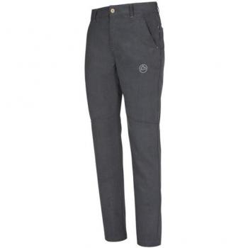Pantalón de escalada La Sportiva Setter para hombre, color gris, diseñado para montaña, con características técnicas que incluyen comodidad, resistencia al desgaste y ajuste óptimo