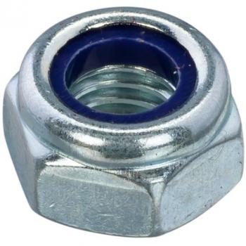 Tuerca de seguridad M6 DIN 985, acero, rosca métrica, con arandela de nylon, resistencia a la corrosión