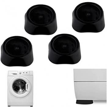 Amortiguadores de Vibración Relaxdays, Set de 4 Topes Antideslizantes para Lavadora y Secadora, Color Negro