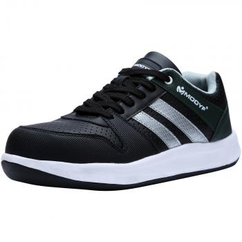LARNMERN Zapato de Seguridad,con Aspecto de Deportiva de Piel LM-1726 de Gamuza,con Tapa de Acero con Suela Antideslizante Caucho Blanco y Negro 44 EU