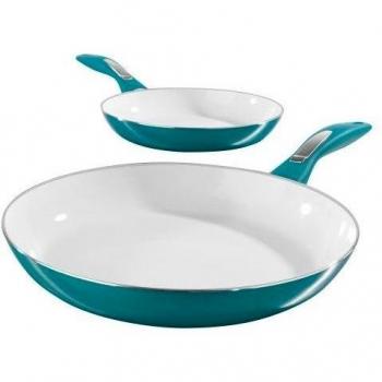 TV Unser Original 04949 Bratmaxx Juego de 2 Sartenes de Cerámica, Verde Esmeralda