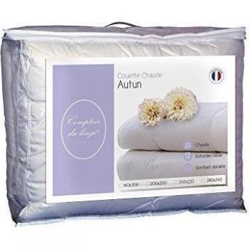 Comptoir du derrocaran Autun Edredón, blanco, blanco, 200 x 140 x 5 cm