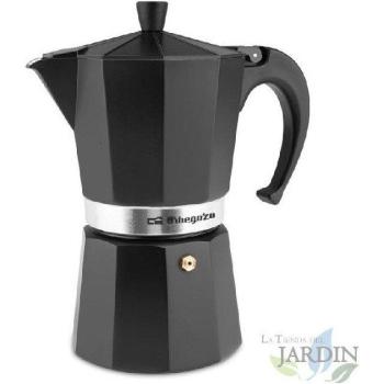 Cafetera Italiana Espresso de Aluminio Negra para 9 Tazas Ergonómica
