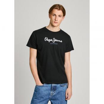 Camiseta Pepe Jeans Negra con Logo Frontal