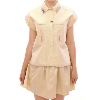 Beige Sleeveless Blouse Top - Andrea Incontri - IT40|S