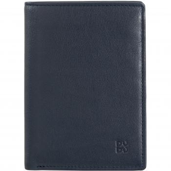 Cartera mediana vertical de hombre Dudu de piel con solapa interior y tecnología RFID, diseño multicolor
