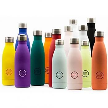 Cool Bottles - Botella de Agua de Acero Inoxidable - 350 ml - Pastel Sky - 23,5 x 7 cm - Botella Térmica Hermética - Bebidas Frías 24 Horas y Calientes 12 Horas - Doble Pared - Libre de BPA