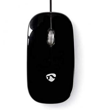 NEDIS MSWD200BK Ratón con Cable | 1000 PPP | 3 Botones | Negro