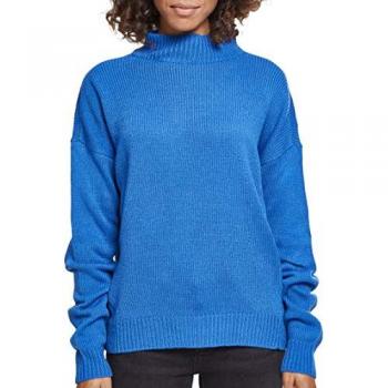 Urban Classics Women's Oversize Bright Blue Turtleneck Pullover