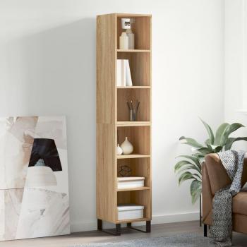 Aparador de madera contrachapada color roble 34,5x32,5x180 cm vidaXL - Marrón