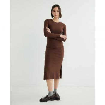 Vestido Pieces Kyllie Midi de Punto Canalé