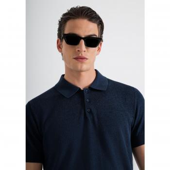 Antony Morato POLO SLIM FIT DE HILADO SUAVE Y LIGERO AZUL