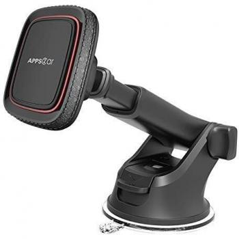 Soporte Magnético Teléfono Coche , APPS2Car Soporte del Coche Móvil, Universal Para Parabrisas y Salpicadero con Ventosa, Ajustable, 6 Imanes Fuertes Para Todos los Teléfonos Móviles