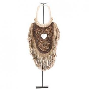 Figura Decorativa de Conchas en Madera Natural 28x12x80 cm - Complemento Perfecto para el Hogar