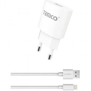 Pack Cargador 2.1A + Cable Lightning 2A 1m Blanco