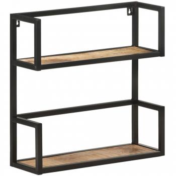 Rough Mango Wood Wall Shelf 60x20x60 cm