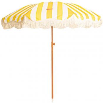 Sombrilla Flamingueo Amarilla de Estilo Retro para Playa y Terraza