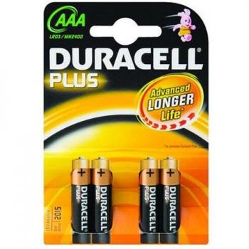 Pilas Alcalinas Duracell Plus Power AAA (Paquete de 4)