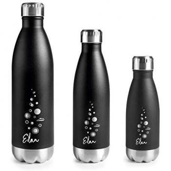 Lacor 62536 Botella de Acero Inoxidable con Doble Pared, Negro, 0'26 litros