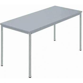 Mesa rectangular de tubo redondo revestido 1400 x 700 mm gris/gris