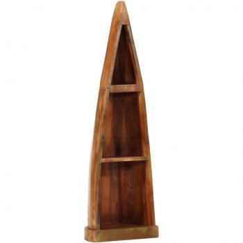 Estantería Barca de Madera Maciza Reciclada 39x27x127 cm - Mueble de Almacenaje para Oficina, Estudio y Dormitorio - Librería/Mueble de Almacenamiento en Color Marrón