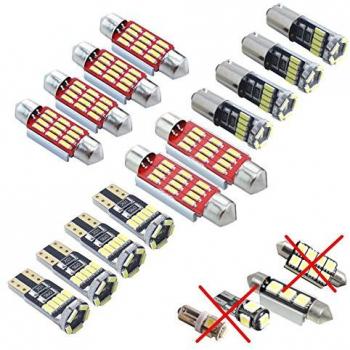 Set de iluminación interior LED 4014 SMD, 16 piezas, xenón blanco, canbus, sin mensaje de error