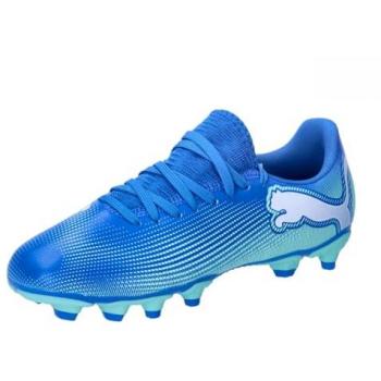Puma Botas De Fútbol Future 7 Play FG/AG Jr, Zapatilla de fútbol, Hyperlink Blue-Mint White, 34.5 EU