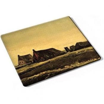 Van Gogh - Cottages, Designer Almohadilla del Ratón Mouse Mouse Pad con Diseño Colorido. Auténtica Alfombrilla de 250 x 190 mm. Tamaño Ideal de Media para el Uso Diario.