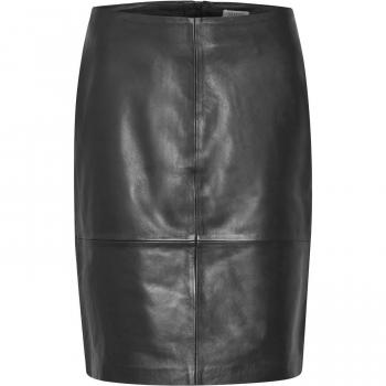 Soaked in Luxury Women's Black Leather Folly Skirt Size L